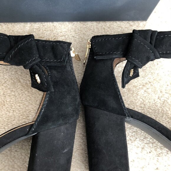Tommy Hilfiger Womens Black Suede Zip Up Open Toe Block Heeled Sandal Size 8.5 - Picture 9 of 10